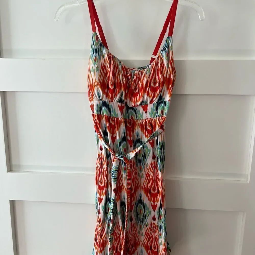 Vintage y2k Allison Brittany vintage or age and blue sundress with tie waist